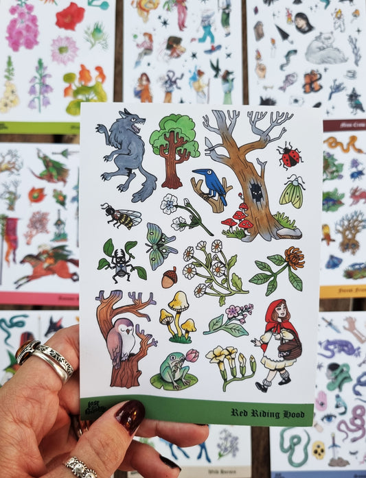 Art Sticker Sheet - Red Riding Hood