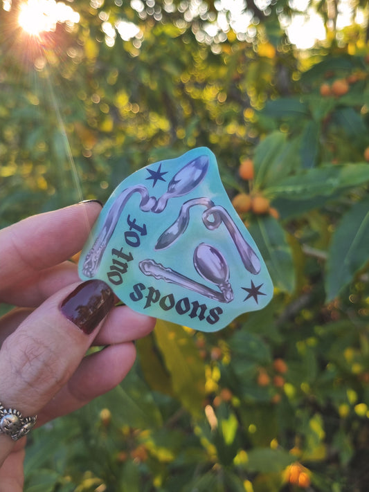 Out of Spoons - Sticker