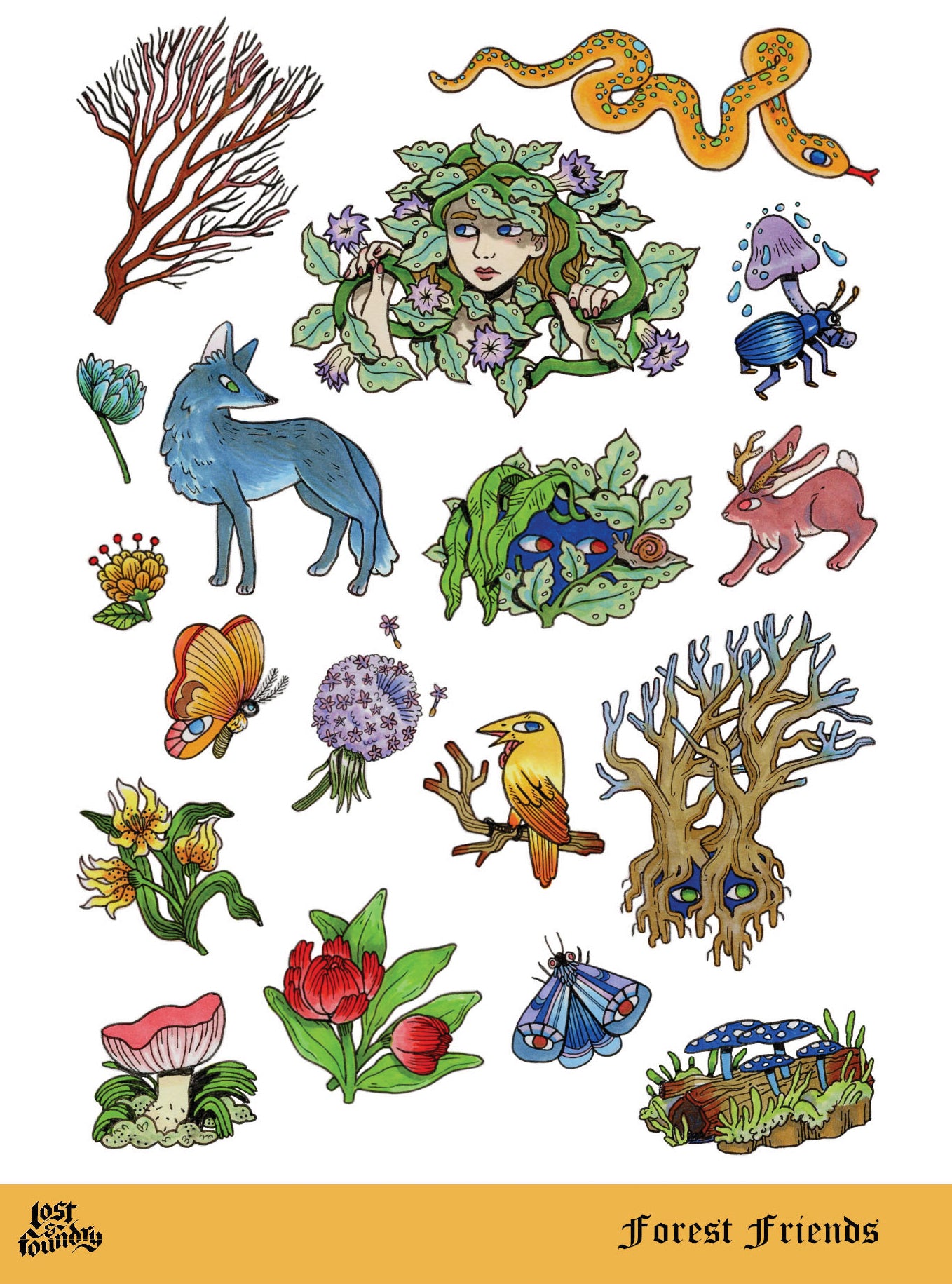 Art Sticker Sheet - Forest Friends