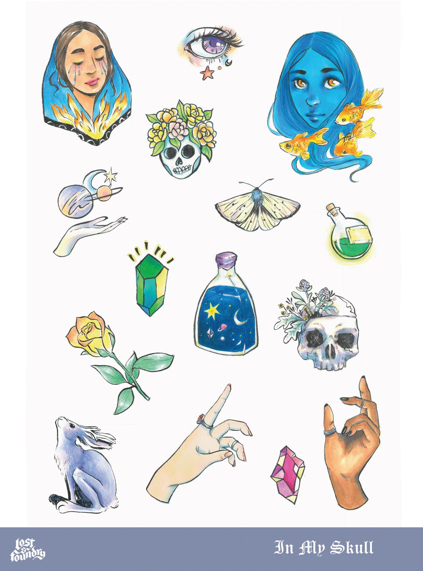 Art Sticker Sheet - In My Skull