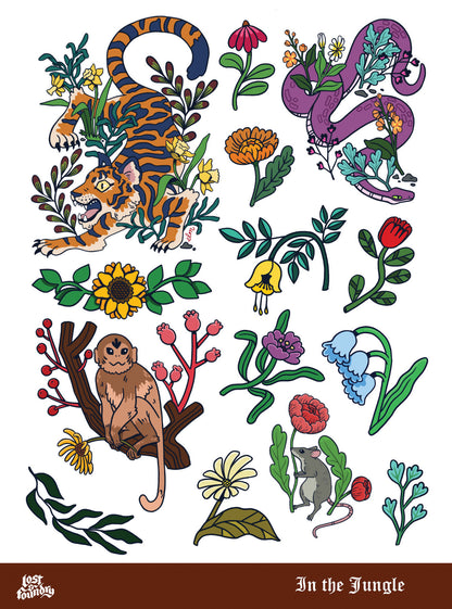Art Sticker Sheet - In The Jungle