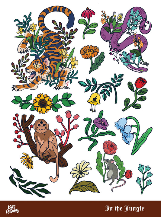 Art Sticker Sheet - In The Jungle
