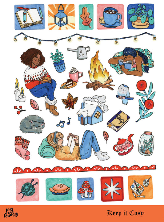 Art Sticker Sheet - Keep It Cosy