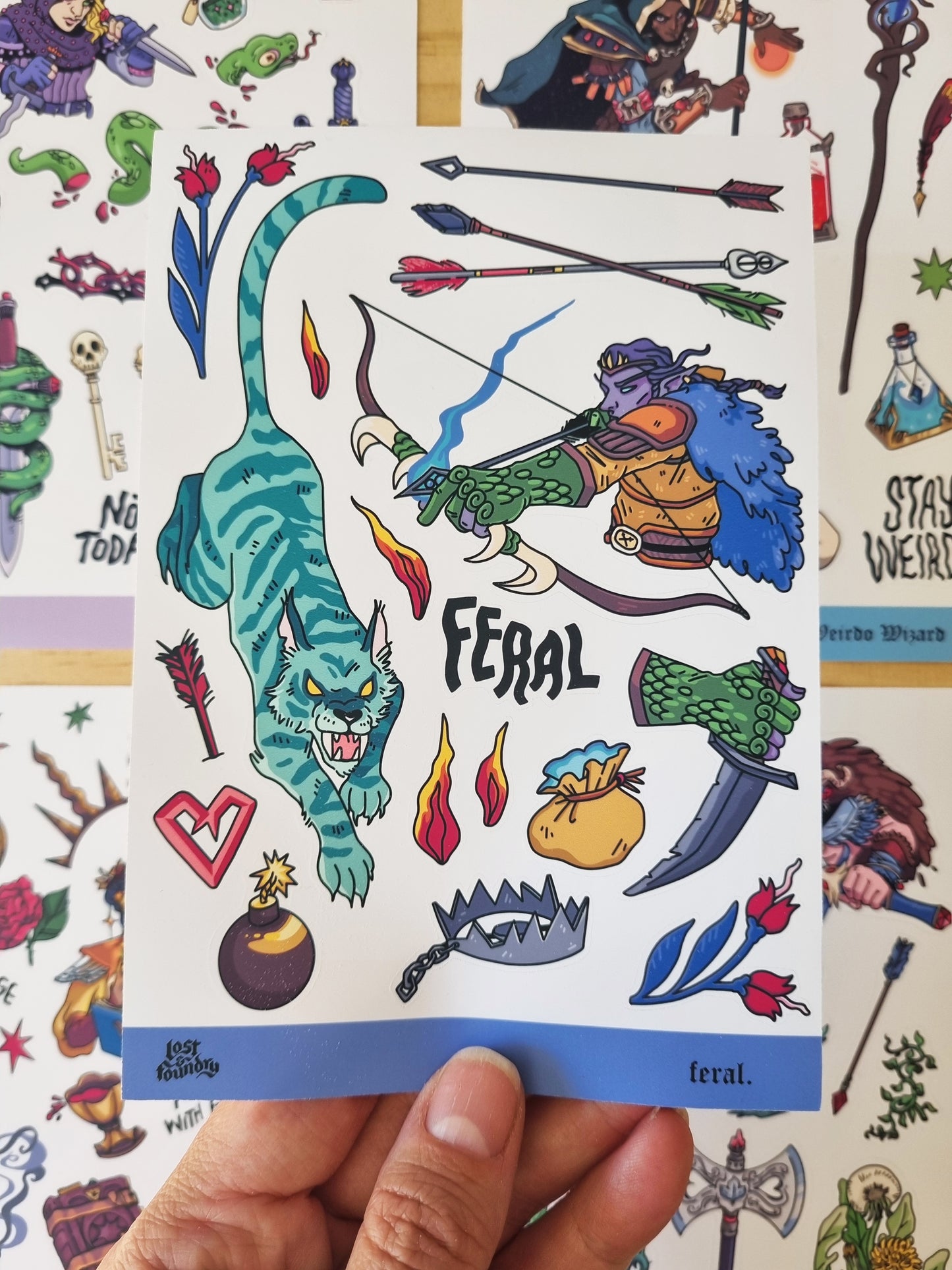 Feral - Hunter sticker sheet