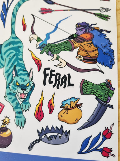 Feral - Hunter sticker sheet