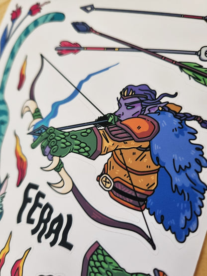 Feral - Hunter sticker sheet