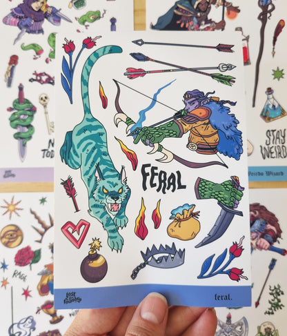 Feral - Hunter sticker sheet
