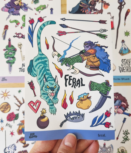 Feral - Hunter sticker sheet