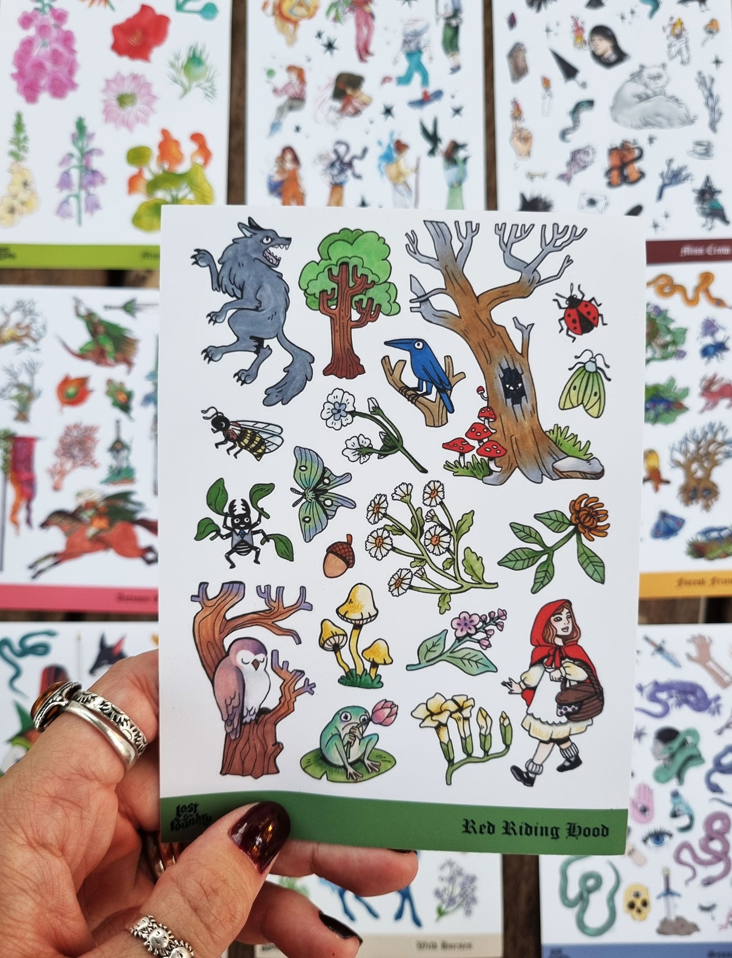 Art Sticker Sheet - Red Riding Hood