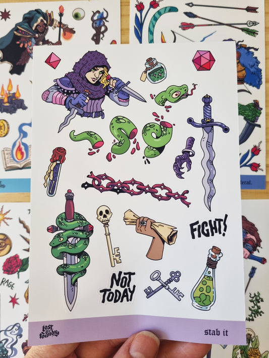 Stab! - Rogue Sticker Sheet